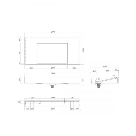 Oltens Stila Wandwaschbecken 90x45 cm LavaForm, weiß matt 40002900