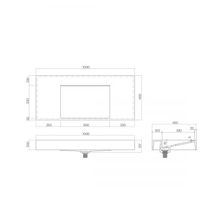 Oltens Stila umywalka 100x45 cm ścienna LavaForm biały mat 40003900