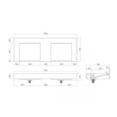 Oltens Stila umywalka 120x45 cm ścienna LavaForm biały mat 40004900