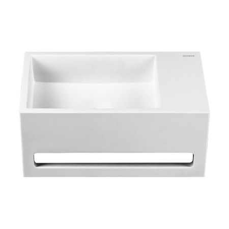 Oltens Fri Wall-Mounted Lavatory Basin 35.5 x 20 cm, LavaForm, right-handed, matte white 40007900