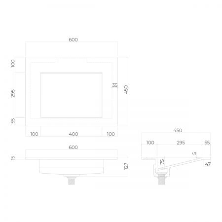 Oltens Stila umywalka 60x45 cm meblowa LavaForm biały mat 40200900