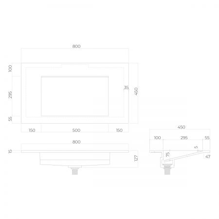 Oltens Stila umywalka 80x45 cm meblowa LavaForm biały mat 40201900