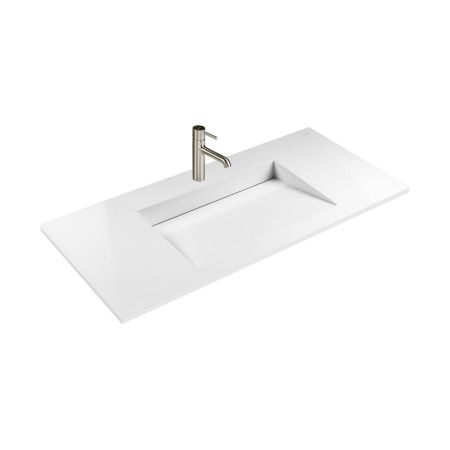 Oltens Vernal set: 100 cm vanity unit with Stila LavaForm washbasin in matt black/gloss white 68812300