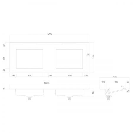 Oltens Stila umywalka 120x45 cm meblowa LavaForm biały mat 40205900