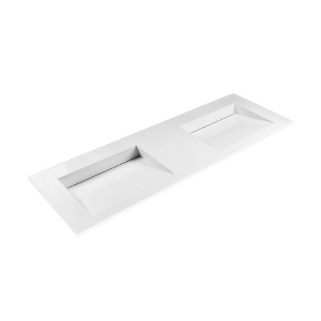 Oltens Lun Rila set: 140 cm grooved vanity unit with Stila LavaForm washbasin in oak/high-gloss white 68886060