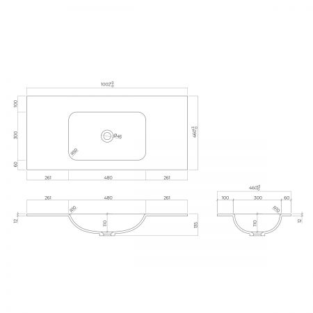 Oltens Kalla umywalka 100,2x46 cm meblowa LavaForm biały mat 40211900