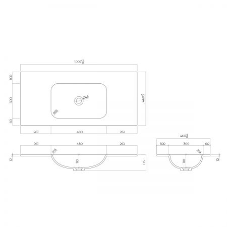 Oltens Kalla umywalka 100,2x46 cm meblowa LavaForm biała 40211000