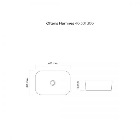 Oltens Hamnes umywalka 46,5x37,5 cm nablatowa owalna czarny mat 40301300