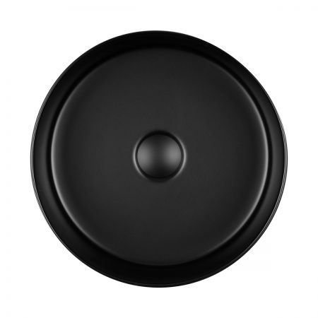 Oltens Lagde 35,5 cm countertop washbasin round with SmartClean coating black matte 40804300