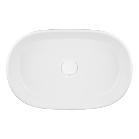 Oltens Lom umyvadlo 55 x 34 cm na desku, oválné, s povrchovou úpravou SmartClean, bílá 40811000