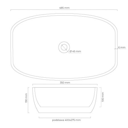 Oltens Svale 48.5 x 35 cm oval countertop washbasin with SmartClean coating, white, 40832000