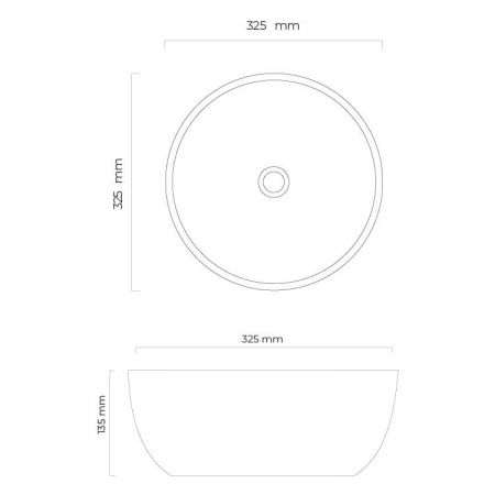 Oltens Svale countertop  washbasin 32,5x32,5 cm, round, white 40333000