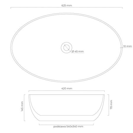 Oltens Svale 62.5 x 42 cm white oval countertop washbasin 40334000