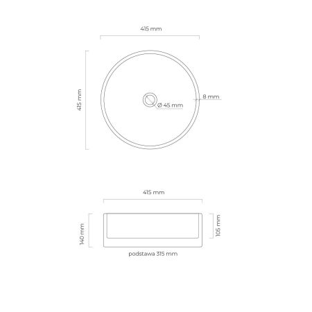 Oltens Svale washbasin, 41.5 x 41.5 cm, round, white, countertop model, 40335000