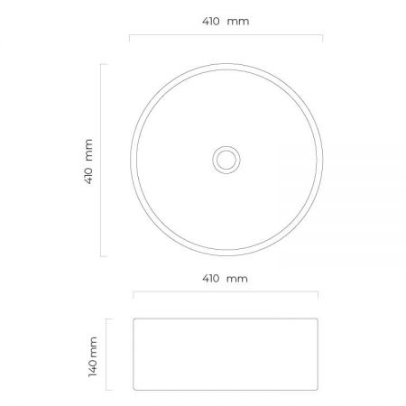 Oltens Svale countertop washbasin 41x41 cm, round, with SmartClean Coating, white 40835000
