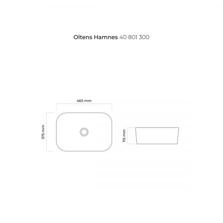 Oltens Hamnes umywalka 46,5x37,5 cm nablatowa owalna z powłoką SmartClean czarny mat 40801300