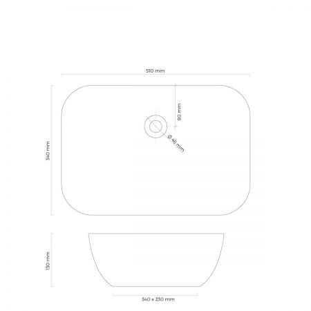 Oltens Solvig countertop washbasin 51x34 cm oval white 40322000