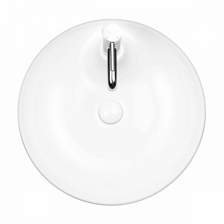 Oltens Lysake countertop wash basin 48,5 cm round with SmartClean film white 41807000