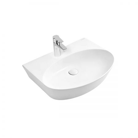 Oltens Luma washbasin 45.5x38.5 cm, oval, wall-mounted, with SmartClean coating, white 41506000