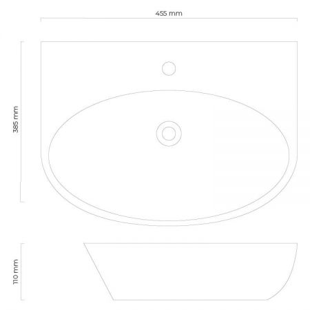 Oltens Luma washbasin 45.5x38.5 cm, oval, wall-mounted, with SmartClean coating, white 41506000