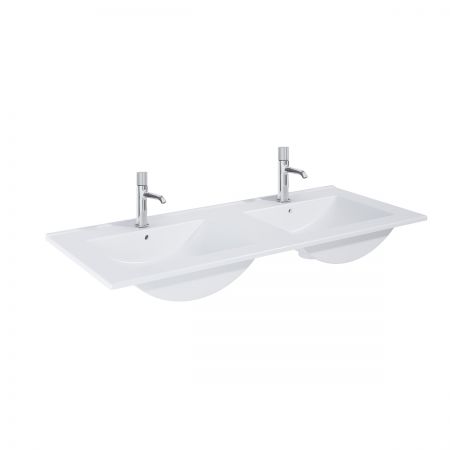 Oltens Vernal 120x46 cm rectangular vanity basin, double, white 41209000