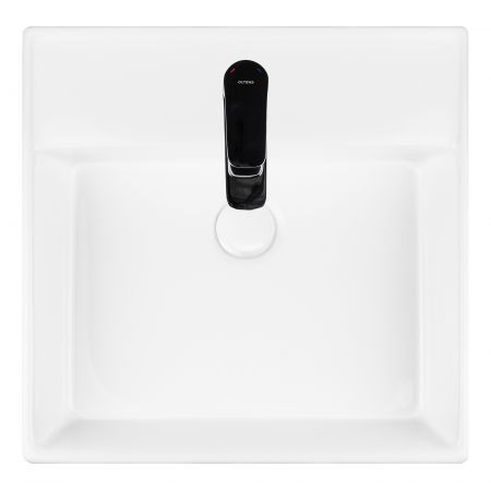 Oltens Hyls countertop wash basin 47 cm square with SmartClean film white 41809000