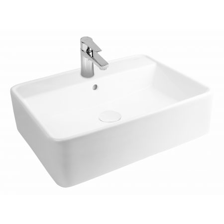 Oltens Duve umyvadlo 58x45 cm na desku, obdélníkové, s povrchovou úpravou SmartClean, bílé 41812000