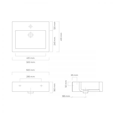 Oltens Susa umywalka 50x41 cm wisząca biała 41403000