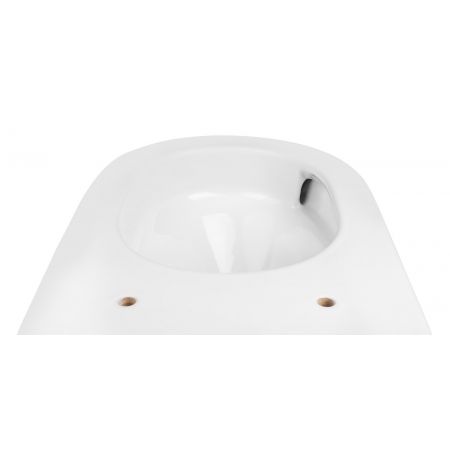 Zestaw Oltens Hamnes OneForm Stille PureRim miska WC wisząca z powłoką SmartClean z deską wolnoopadającą biały połysk 42551000