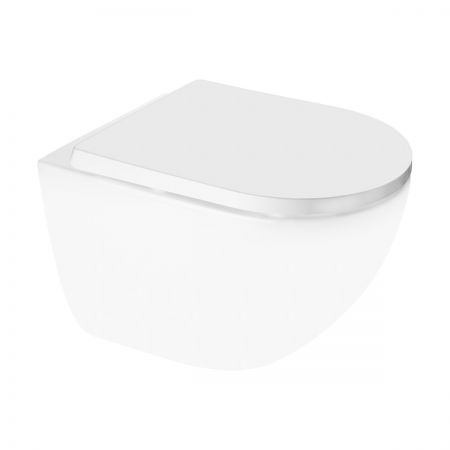 Sada Oltens Hamnes OneForm Stille závěsná WC mísa PureRim s prkénkem s pomalým sklápěním, bílá 42047000