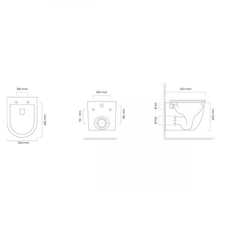 Oltens Hamnes OneForm Stille PureRim miska WC wisząca biały połysk 42052000