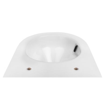 Sada Oltens Hamnes OneForm Kort Stille závěsná WC mísa PureRim s povrchovou úpravou SmartClean, s prkénkem s pomalým sklápěním Ovan Slim, bílá 42554000