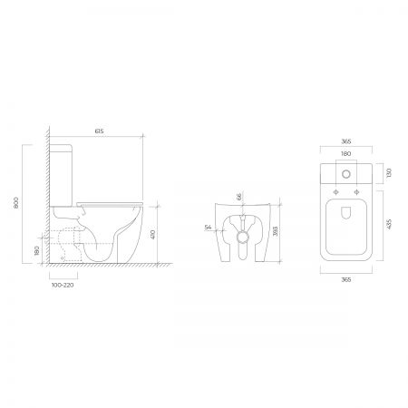 Oltens Hamnes Stille kompakt miska WC spłukiwanie wirowe biały 44001000