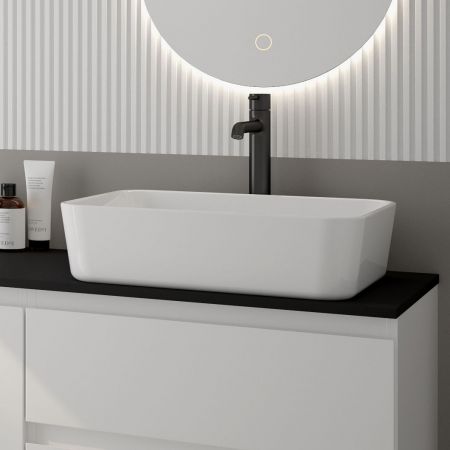 Oltens Hadsel Aufsatzwaschbecken 50x40 cm mit SmartClean-Schicht weiß 40808000