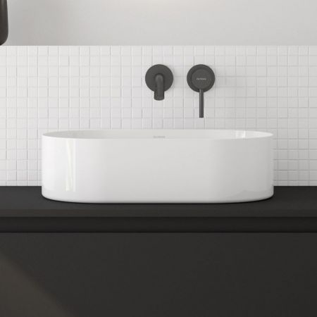 Oltens Lom Thin Aufsatzwaschbecken 45x30 cm oval weiß 40327000