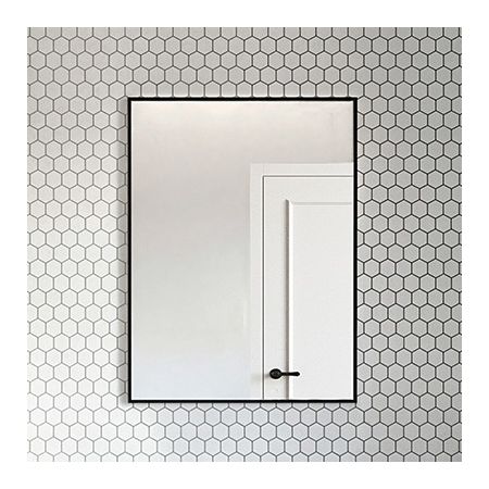Oltens Nordlis lustro 60x80 cm prostokątne z oświetleniem od tyłu z matą grzewczą czarny 64115300
