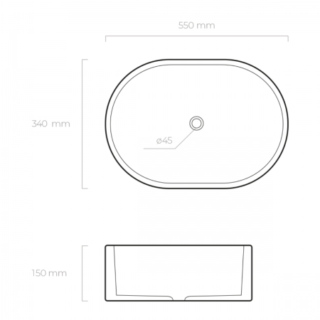 Oltens Lom countertop wash basin 55x34 cm oval white 40311000