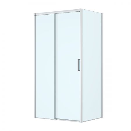 Oltens Breda shower enclosure 110x80 cm rectangular chrome/transparent glass 20222100