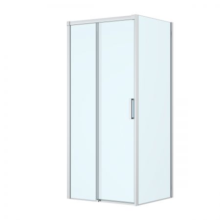 Oltens Breda shower enclosure 100x90 cm rectangular chrome/transparent glass 20224100