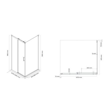Oltens Breda Duschwand 110x90 cm rechteckig Chrom/transparentes Glas 20225100