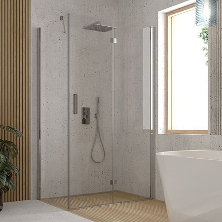 Oltens Trana shower cubicle 100x90 cm rectangular door with a fixed wall 20201100