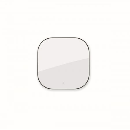 Oltens Nordlis mirror 80x80 cm, square with LED lighting and Klarglas system, black 64125300