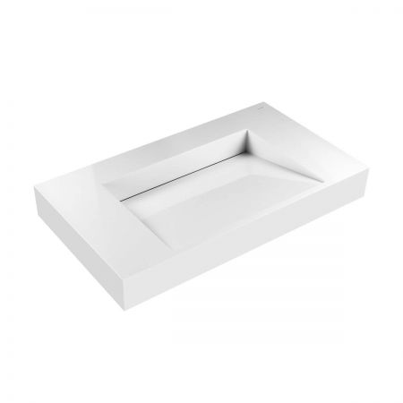 Oltens Lun 80 cm vanity cabinet with Stila LavaForm washbasin, matte white/glossy white 68790000