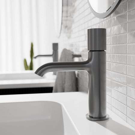 Oltens Hamnes pillar basin mixer tap, graphite 32202400
