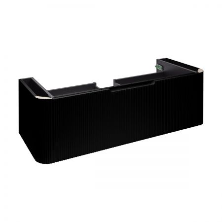 Oltens Hamnes sada koupelnového nábytku 120 cm s horní deskou, matná černá/dub 68680300