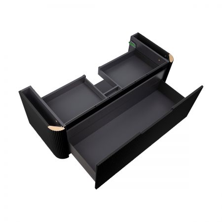 Oltens Hamnes sada koupelnového nábytku 120 cm s horní deskou, matná černá/dub 68680300