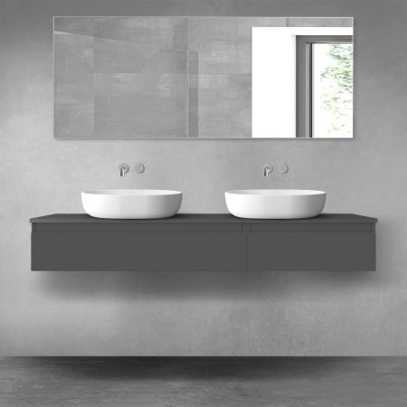 Oltens Vernal bathroom furniture set 160 cm with countertop, matte graphite 68355400