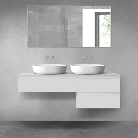 Oltens Vernal bathroom furniture set 140 cm with countertop, matte grey 68288700