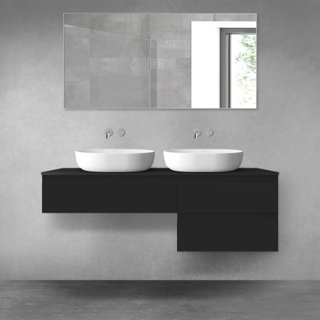 Oltens Vernal bathroom furniture set 140 cm with countertop, matte black 68288300