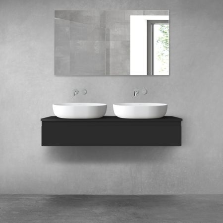 Oltens Vernal Waschbeckenunterschrank 120 cm wandhängend schwarz matt 60012300